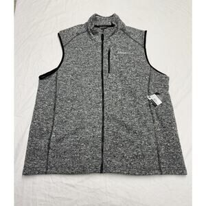 Eddie Bauer  Vest full zipSweater Fleece men’s Size XL Color Black And Gray NWT